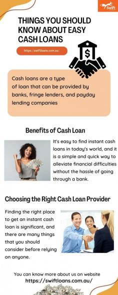 Cash loans are a type of loan that can be provided by banks, fringe le