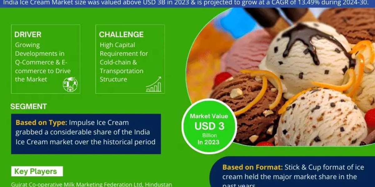 Dynamic 13.49% CAGR Charts India Ice Cream Market's Future in 2024-30