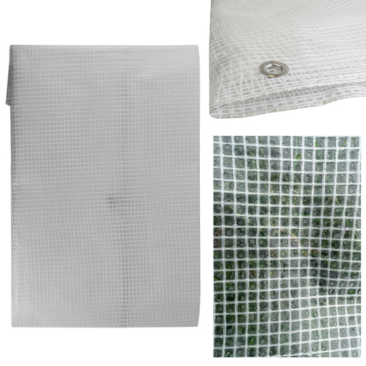 Heavy Duty 100gsm Clear Tarpaulin Mono Cover Sheet Rein Forcing Mesh Tarpaulinz - Tarpaulinz