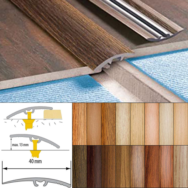 Wood Effect Door Edging Floor Trim Threshold - 40mm Self-Adhesive - Floor Safety Store