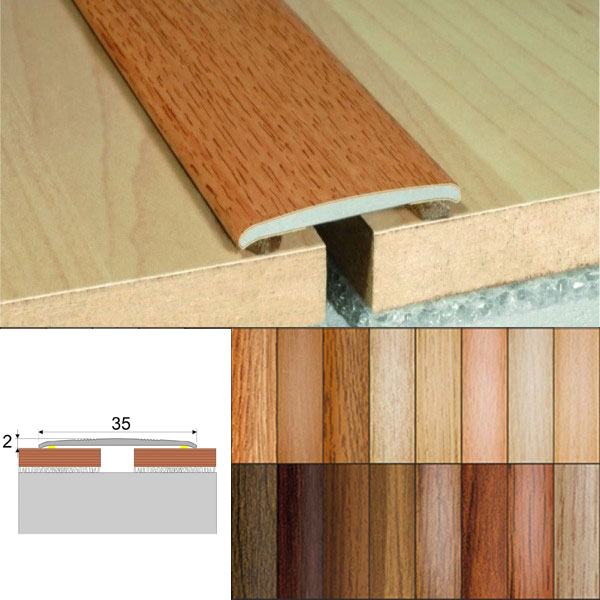Flat Aluminium Wood Effect Door Threasholds Self Adhesive - Floor Safety Store