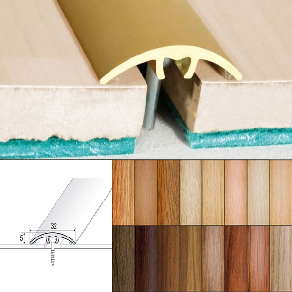 Aluminium Wood Effect Door Threshold for Connecting Wooden, Laminate, Carpet, Vinly Floors - Floor Safety Store