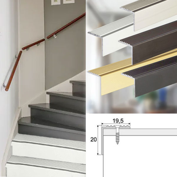 Aluminium Anti Non Slip Stair Edge Nosing Trim - Floor Safety Store