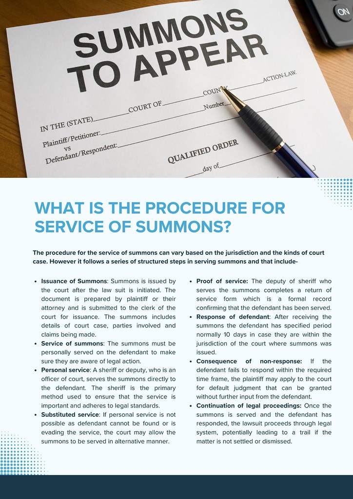 What is the procedure for service of summons? | The service … | Flickr