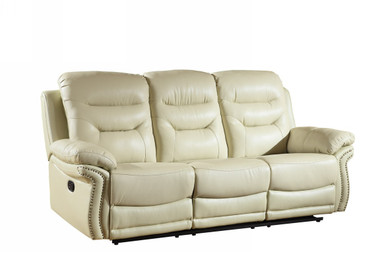 Ultimate Comfort: The Cozy Beige Leather Recliner Sofa