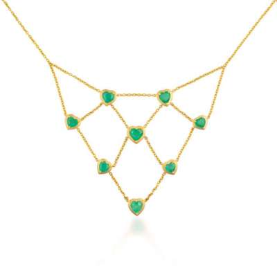 Ishtar Heart Emerald Bib Necklace Profile Picture