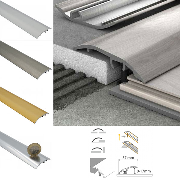 Aluminium Door Bar floor Trim Threshold Cover Strip T bar Adjustable - Floor Safety Store